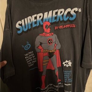 Supermercs Deadpool Graphic T-Shirt - Gray Geenie XL From LA Comicon